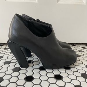 John Fluevog Shaguar sable asymmetric bootie. Women’s size 9.5